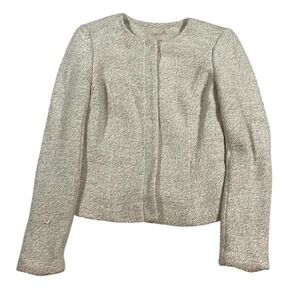 LOFT Textured Tweed Jacket Career Business Office Blazer Neutral Professional‎